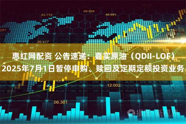 惠红网配资 公告速递：嘉实原油（QDII-LOF）2025年7月1日暂停申购、赎回及定期定额投资业务