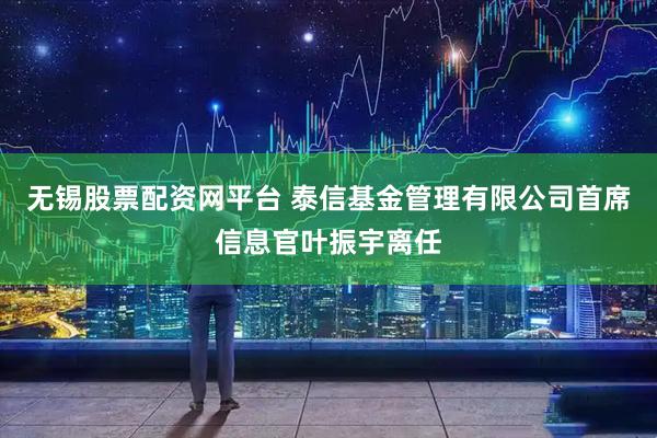 无锡股票配资网平台 泰信基金管理有限公司首席信息官叶振宇离任