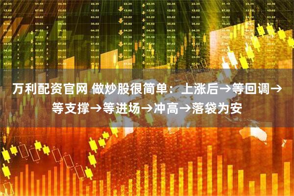 万利配资官网 做炒股很简单：上涨后→等回调→等支撑→等进场→冲高→落袋为安